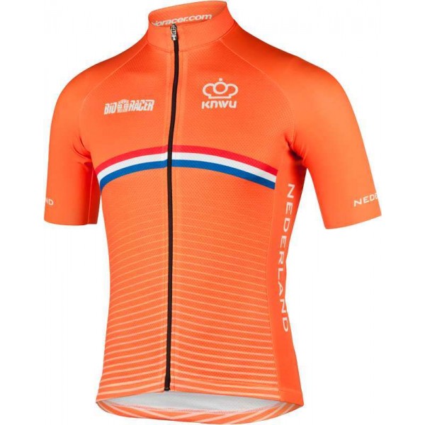 NEDERLAND 2022 wielershirt korte mouw (lange rits) nationale wielerploeg