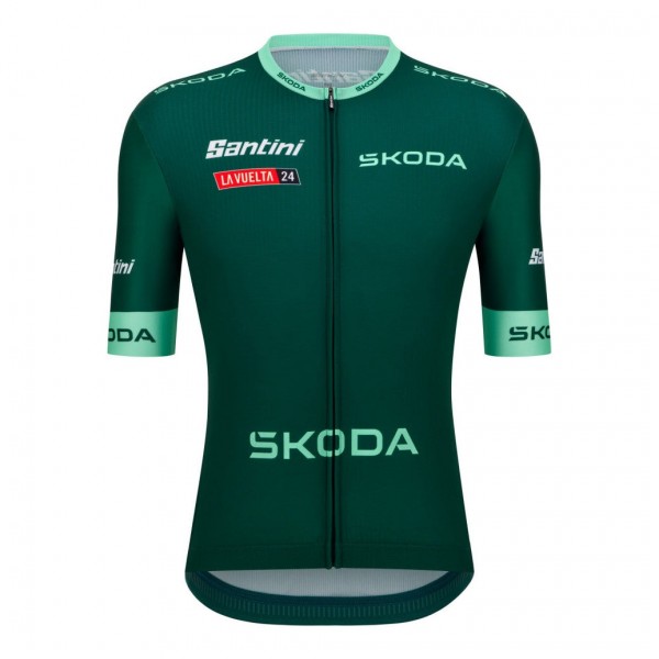 Heren Fietskleding Santini Vuelta Espana groene trui 2024