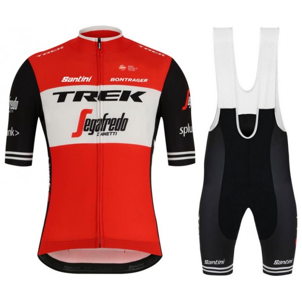 Trek Segafredo 2019 Rood Fietskleding Set Wielershirt Korte Mouw+Korte Fietsbroeken Bib