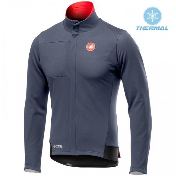 2019 Casteli DE Grey Thermal Wielershirt Lange Mouw 393PLRU