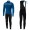 2019 Casteli Puro 3 Blauw Thermal Fietskleding Set Wielershirts Lange Mouw+Lange Wielrenbroek Bib 157PHNO