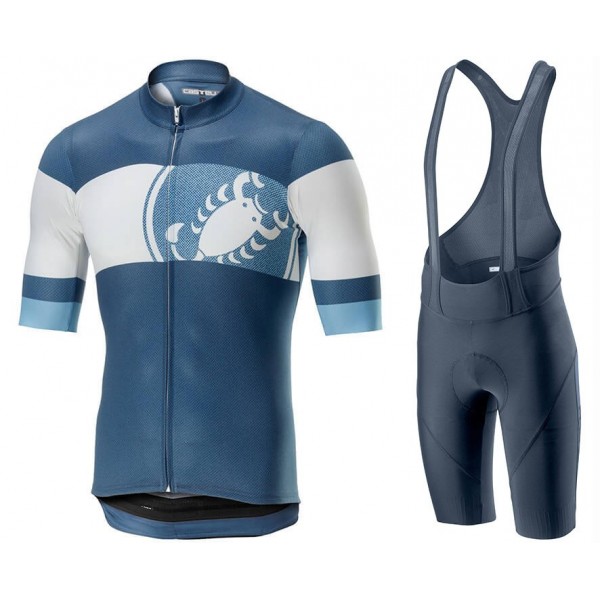 2019 Casteli Ruota Blauw Fietskleding Set Fietsshirt Met Korte Mouwen+Korte Koersbroek Bib 511JVWQ