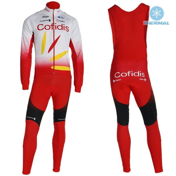 2019 Cofids Thermal Fietskleding Set Wielershirts Lange Mouw+Lange Wielrenbroek Bib 807FNRG