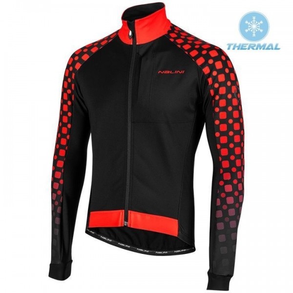 2019 Nalini CRIT 3L 2.0 Zwart-Rood Thermal Wielershirt Lange Mouw 852WJFO