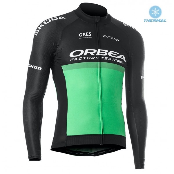 2019 Orbea Factory Racing Groen Thermal Wielershirt Lange Mouw 325SUMU