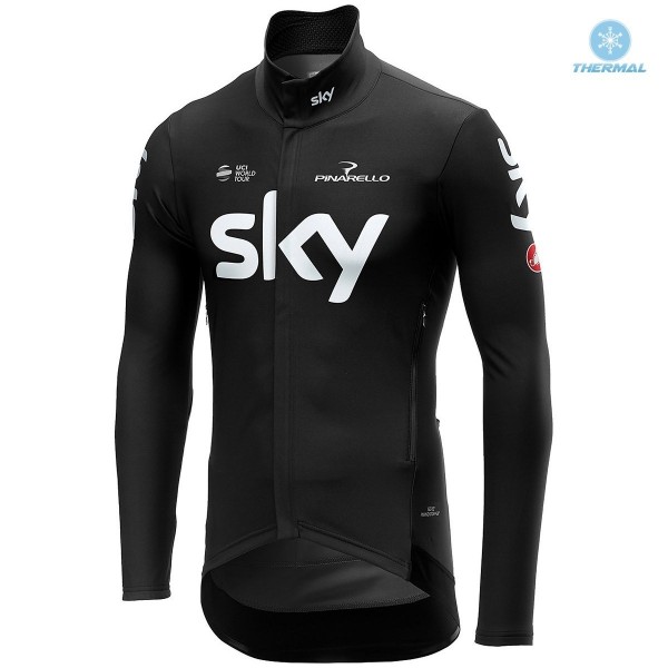 2019 SKY Team Zwart Thermal Wielershirt Lange Mouw 628DCUP