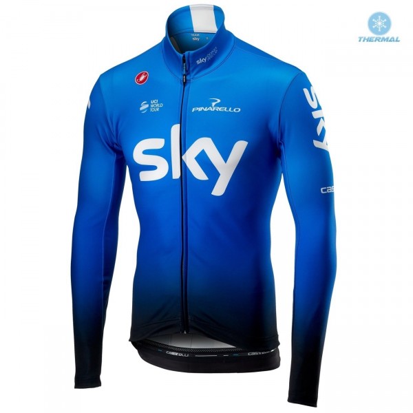 2019 SKY Team Blauw Thermal Wielershirt Lange Mouw 710SXEN