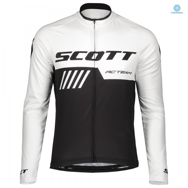 2019 Scott RC Team Zwart-Wit Thermal Wielershirt Lange Mouw 980HPZY