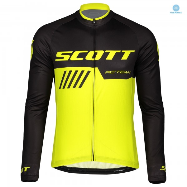 2019 Scott RC Team Zwart-Geel Thermal Wielershirt Lange Mouw 569HMPX