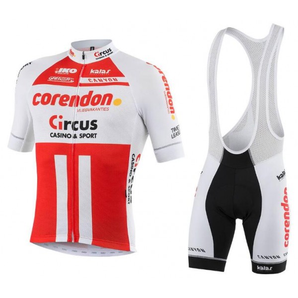 Corendon Circus 2019 Fietskleding Set Wielershirt Korte Mouw+Korte Fietsbroeken Bib