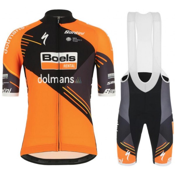 Boels Dolmans 2019 Fietskleding Set Wielershirt Korte Mouw+Korte Fietsbroeken Bib