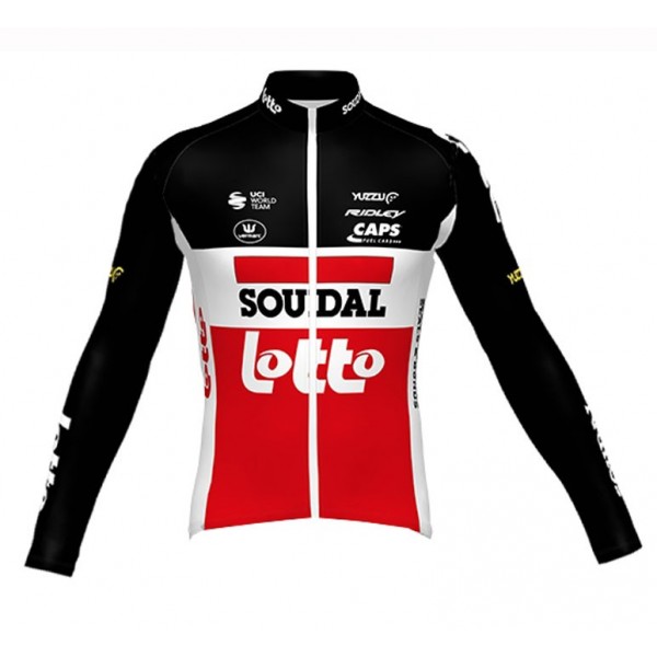 2020 Lotto Soudal Rood Fietskleding Wielershirt Lange Mouw 427VPUR