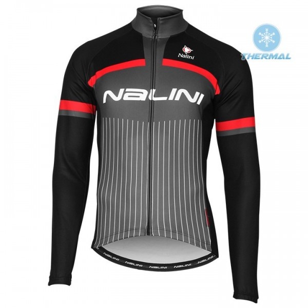 2020 Nalini Thebe Zwart-Rood Thermal Wielershirt Lange Mouw 221BBTT