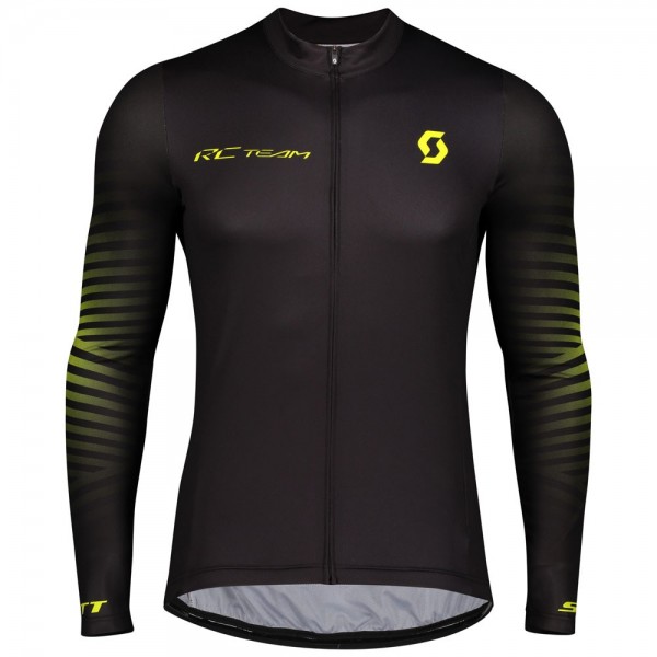 2020 Scott RC Team 1.0 Zwart-Geel Fietskleding Wielershirt Lange Mouw 190RSSD