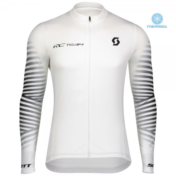 2020 Scott RC Team 1.0 Wit Thermal Wielershirt Lange Mouw 139OWJK