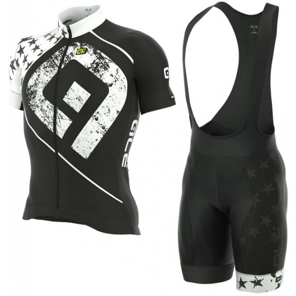 ALE PRR STARS Wit Wielerkleding Set Wielershirt Korte+Korte Fietsbroeken Bib