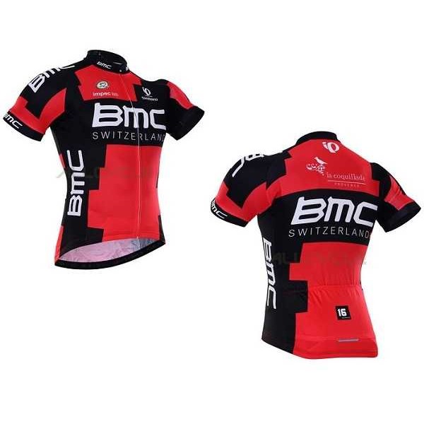 2016 BMC Wielershirt Met Korte Mouwen Zwart Rood