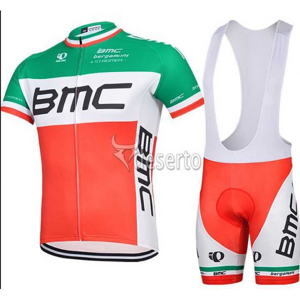 2015 BMC Fietskleding Set Fietsshirt Met Korte Mouwen+Korte Koersbroek Rood Groen