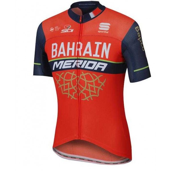 2017 Bahrain Merida Wielershirt Met Korte Mouwen