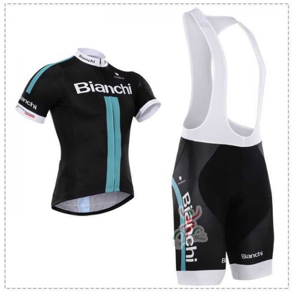 2015 Bianchi Fietskleding Set Fietsshirt Met Korte Mouwen+Korte Koersbroek