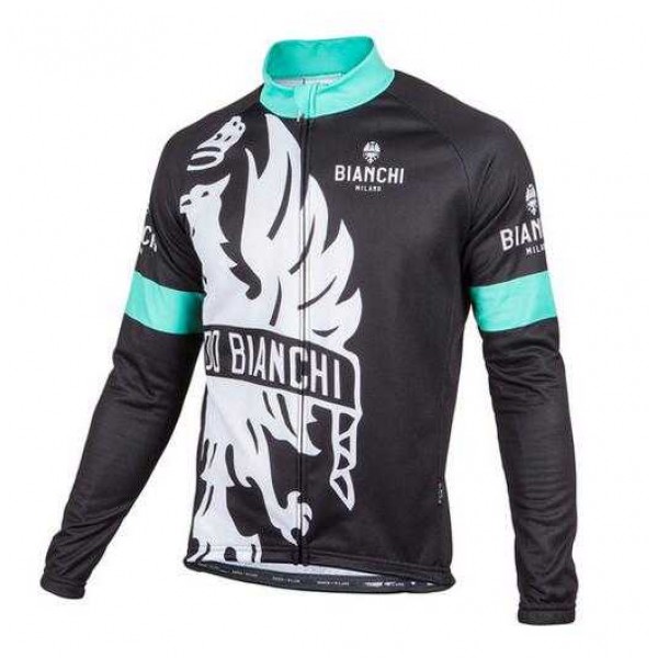 2016 BIANCHI-MILANO SORISOLE Wielershirt Lange Mouwen Zwart Blauw