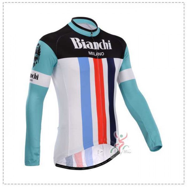 Bianchi 2014 Wielershirt Lange Mouw Rood Blauw