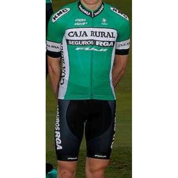 2017 Caja Rural Fietskleding Set Fietsshirt Met Korte Mouwen+Korte Koersbroek