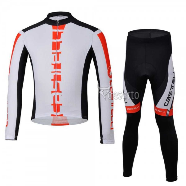 Castelli Wielerkleding Set Wielershirt Lange Mouw+Lange Fietsbroeken