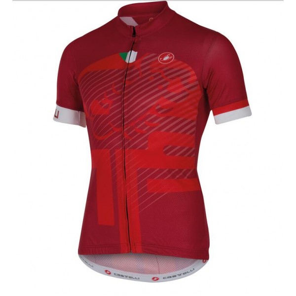 2016 Castelli Veleno Wielershirt Korte Mouw Rood