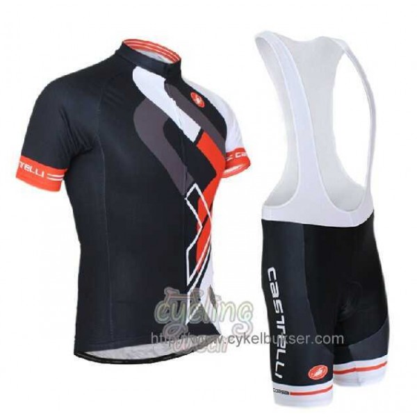 Castelli FramHerenti Fietskleding Set Fietsshirt Met Korte Mouwen+Korte Koersbroek Zwart