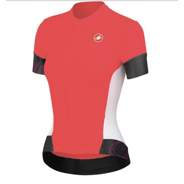 2016 Castelli Vrouwen Fortuna Wielershirt Korte Mouw Rood