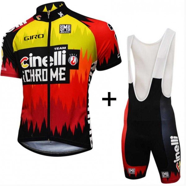 2016 Cinelli Chrome Fietskleding Set Fietsshirt Met Korte Mouwen+Korte Koersbroek