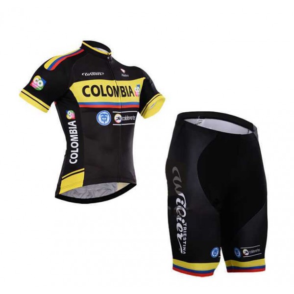 2015 Colombia Fietskleding Wielershirt Korte Mouwen+Fietsbroek Korte