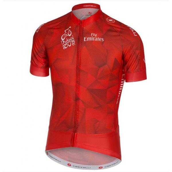 2015 Dubai Tour Wielershirt Met Korte Mouwen Rood