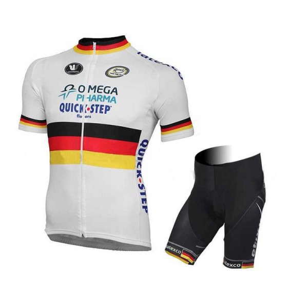 2015 Omega Pharma Quick Step Fietskleding Korte Mouw+Fiets Broek Wit