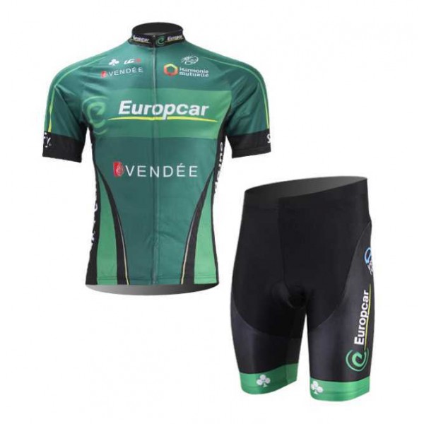 Teams Europcar 2014 Fietskleding Set Fietsshirt Met Korte Mouwen+Korte Koersbroek