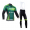 2014 Europcar Fietskleding Wielershirt Lange Mouwen+Lange Fietsbroeken Bib Groen Zwart