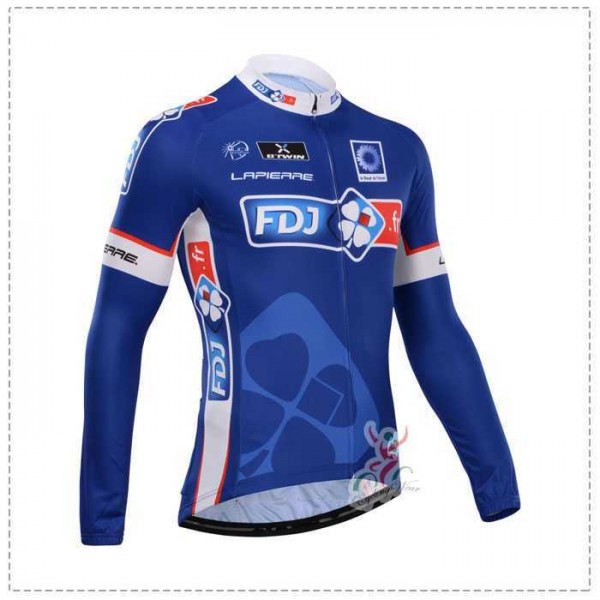 FDJ.Fr 2014 Wielershirt Lange Mouw Blauw