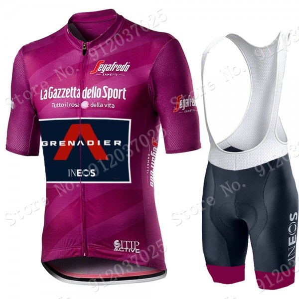 Purple Giro D'italia 2021 Ineos Grenaider Fietskleding Set Wielershirts Korte Mouw+Korte Fietsbroeken Bib L6kbNA