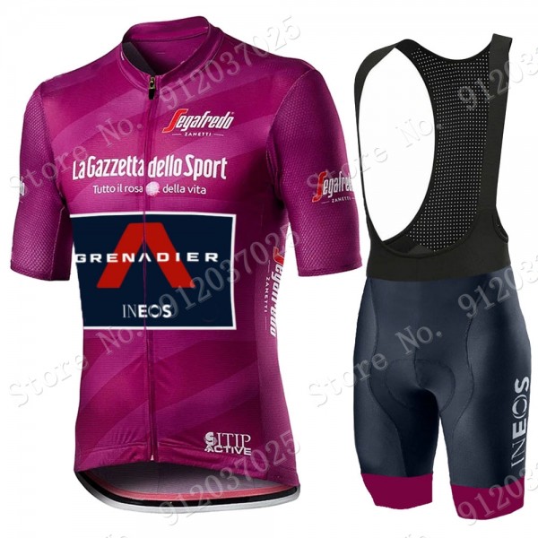 Purple Giro D'italia 2021 Ineos Grenaider Fietskleding Set Wielershirts Korte Mouw+Korte Fietsbroeken Bib NRFp6s