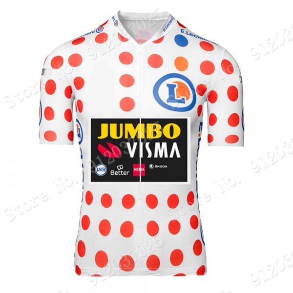 Polka Dot Jumbo Visma Tour De France 2021 Team Wielerkleding Fietsshirt Korte Mouw 5bIeUU