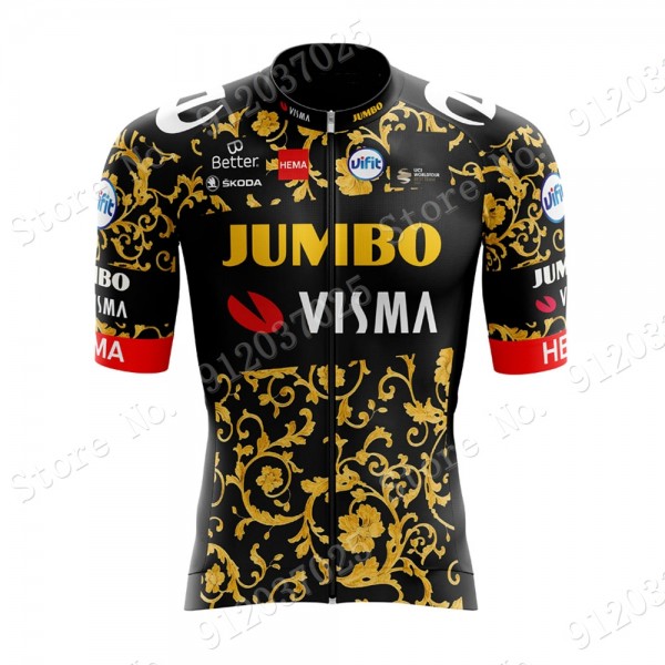 New Style Jumbo Visma 2021 Team Wielerkleding Fietsshirt Korte Mouw 8MwWVN