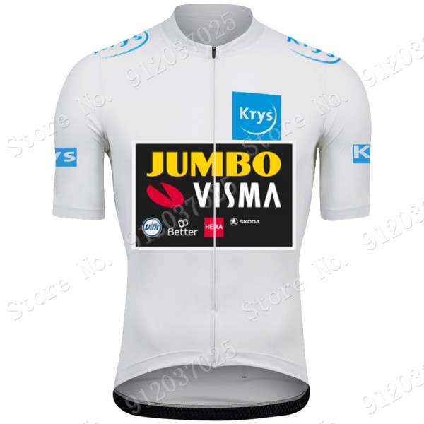 White Jumbo Visma Tour De France 2021 Team Wielerkleding Fietsshirt Korte Mouw BPCZvi