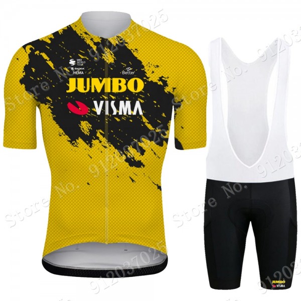 New Jumbo Visma 2021 Team Fietskleding Set Wielershirts Korte Mouw+Korte Fietsbroeken Bib QjKeHA