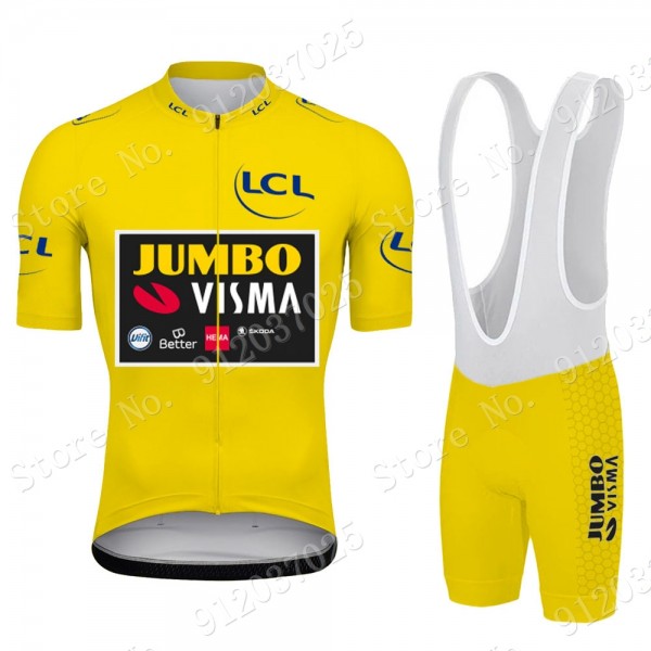 Green Jumbo Visma Tour De France 2021 Team Fietskleding Set Wielershirts Korte Mouw+Korte Fietsbroeken Bib VkY9tF