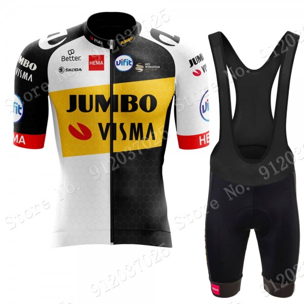 New Style Jumbo Visma 2021 Team Fietskleding Set Wielershirts Korte Mouw+Korte Fietsbroeken Bib C5E1nZ