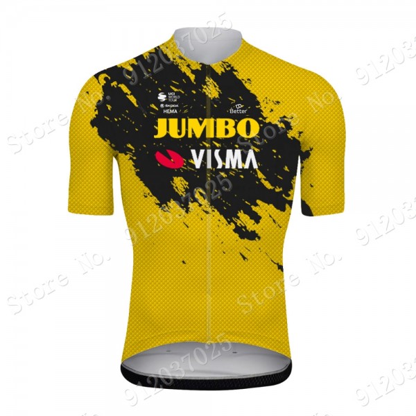 New Jumbo Visma 2021 Team Wielerkleding Fietsshirt Korte Mouw MD1Hc8