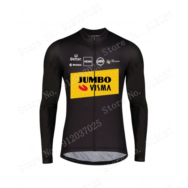 New Style Jumbo Visma 2021 Team Wielerkleding Fietsshirt Lange Mouw XoP1Le