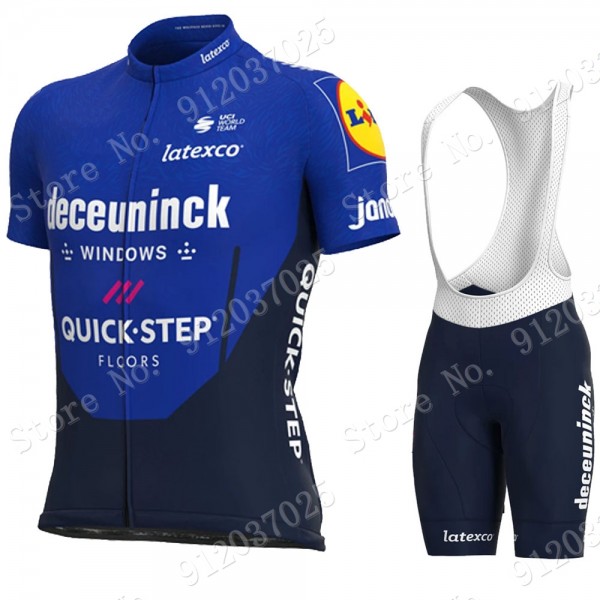 Deceuninck Quick Step 2021 Team Fietskleding Set Wielershirts Korte Mouw+Korte Fietsbroeken Bib NRjsSI