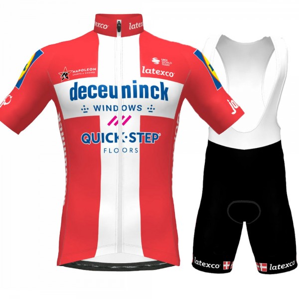 CHAMPION DANMARK Pro Team 2021 Fietskleding Set Wielershirts Korte Mouw+Korte Fietsbroeken Bib PhRI1a